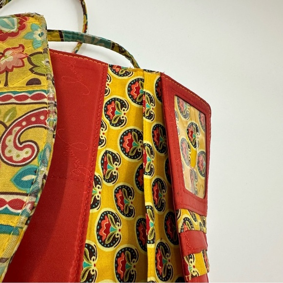 Vera Bradley Yellow Paisley Floral Convertible Hand Wallet / Crossbody - Picture 5 of 6